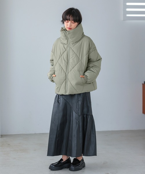 itto ダウンコート ダウンジャケット 中綿ダイヤキルトBIGカラー