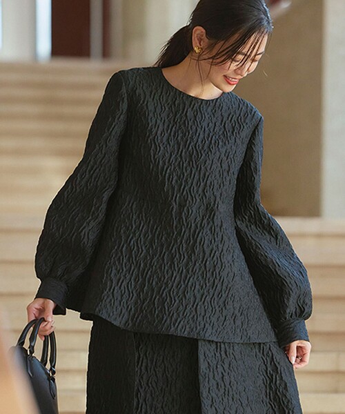 23区（ニジュウサンク） ブラウス シャツ 「洗える」エクラジャカード