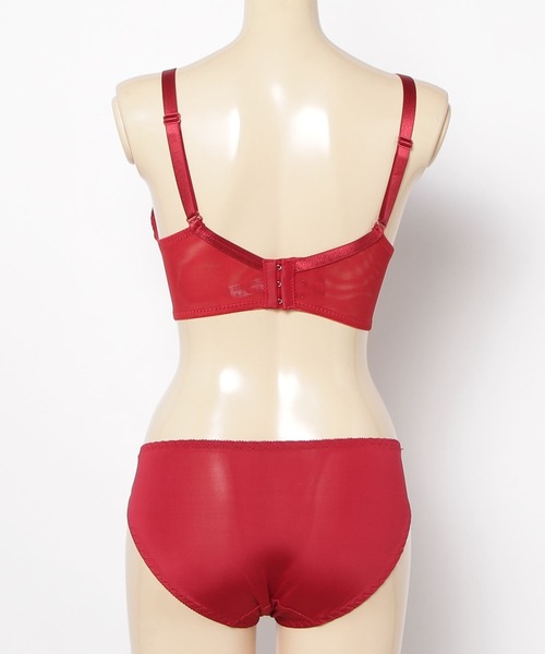 Asterellivi ブラジャー ショーツセット レース ダブルストライプ ブラ