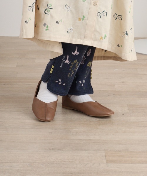 Emago（イマゴ） レギンス スパッツ 花刺繍レギンス レディース