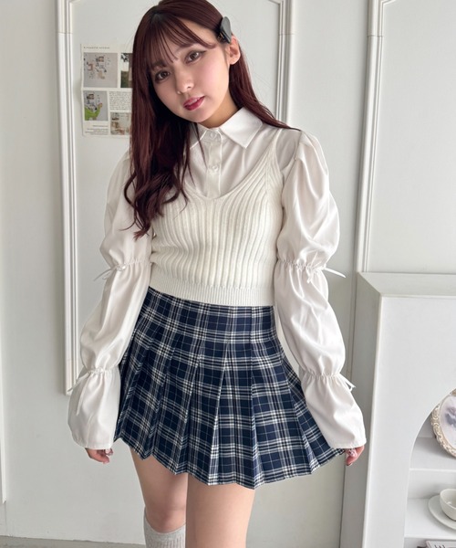 Loueme スカート チェックプリーツミニスカパン : ZOZOTOWN Yahoo!店