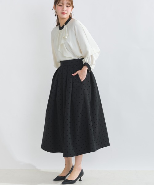 PICCIN スカート PICCIN PERLA スカート フロッキードットタックスカート