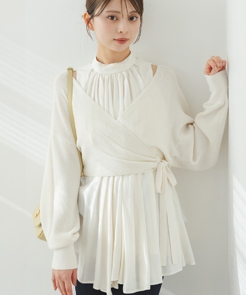 カシュクールカーデセットブラウス SNIDEL ニット セーター カシュクールカーデセットブラウス
