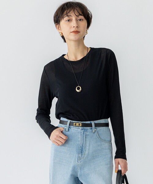 tシャツ 「Oggi5月号掲載/洗える」シアー レイヤード TEE レディース 23区 tシャツ 「Oggi5月号掲載/洗える」シアー レイヤード TEE