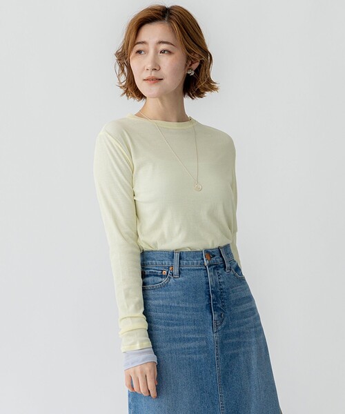 23区 tシャツ 「Oggi5月号掲載/洗える」シアー レイヤード TEE