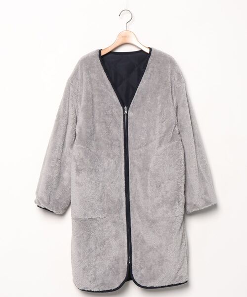 NANO universe（ナノ・ユニバース） ノーカラーコート 38 ネイビー