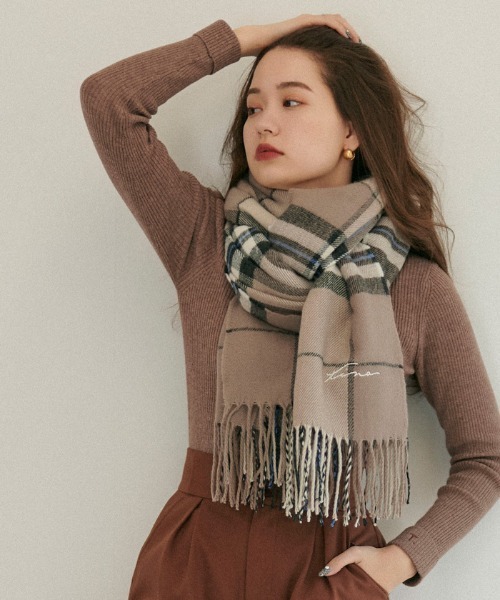 mimi toujours(ミミトゥジュール) ストール F ライトグレー mimi toujours(ミミトゥジュール) ストール F ライトグレー