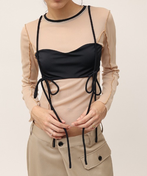 tシャツ Mesh Combination Top レディース