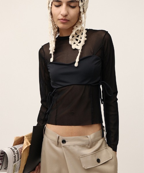 カットソー(長袖+七分) LEINWANDE  Mesh Combination Top leinwande（ラインヴァンド） tシャツ Mesh Combination Top