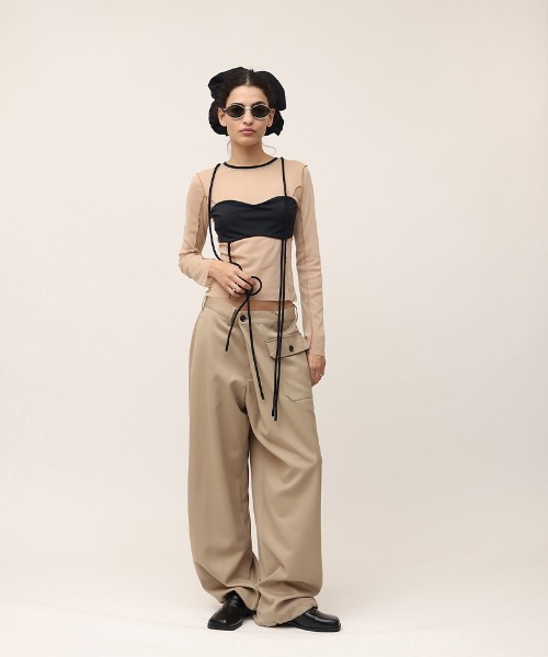 カットソー(長袖+七分) LEINWANDE  Mesh Combination Top leinwande（ラインヴァンド） tシャツ Mesh Combination Top