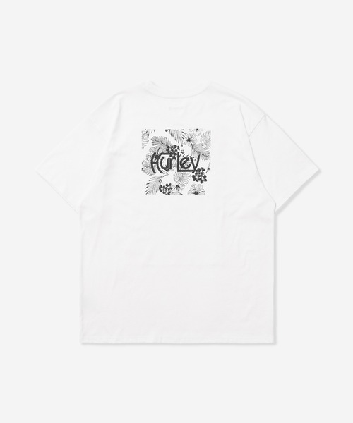 tシャツ 「Hurley/ハーレー」レディースボックスロゴTシャツ　バックプリント　オーバーサイズシルエット　HIBISCUS BOX LOGO SS