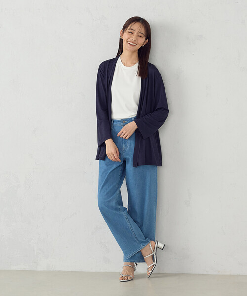 カーディガン 「接触冷感・ＵＶカット」夏定番の着流しカーディガン レディース COMME CA ISM カーディガン 「接触冷感・UVカット」夏定番の