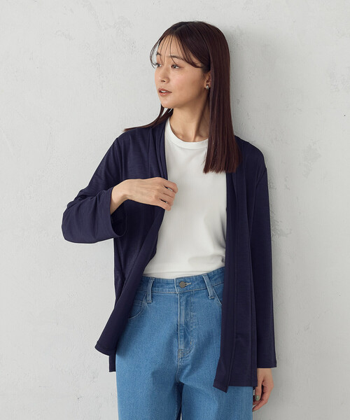 カーディガン 「接触冷感・ＵＶカット」夏定番の着流しカーディガン レディース COMME CA ISM カーディガン 「接触冷感・UVカット」夏定番の