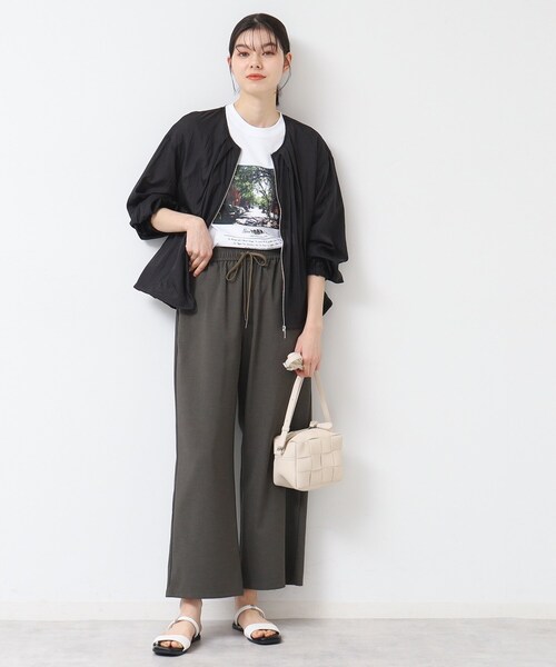SLDO. ブラック クルーネック ブルゾン　サイズX Lですが通常のLくらい Dessin（デッサン） ブルゾン アウター 「洗える」クルーネック