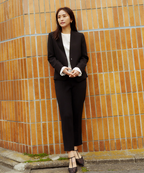 ROPE' ジャケット ノーカラージャケット トリアセバックサテン