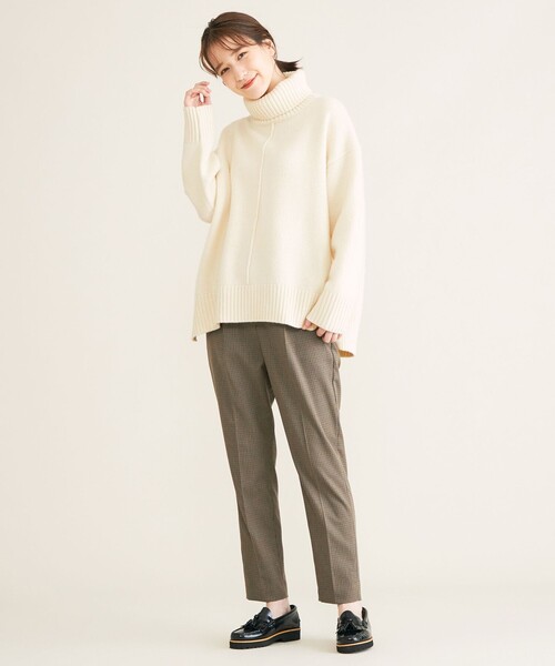 「SHARE PARK」 タートルネックニット 1 ベージュ レディース_画像4
