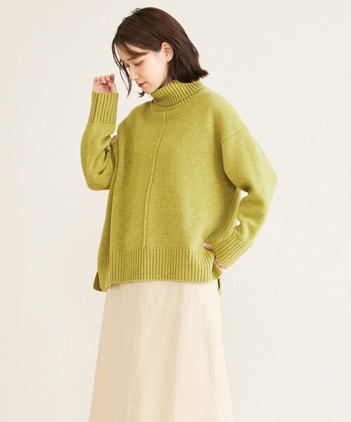 「SHARE PARK」 タートルネックニット 1 ベージュ レディース_画像5