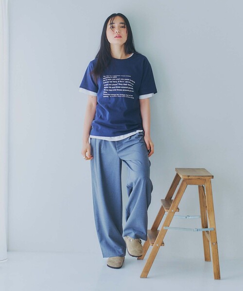 スラックス 限定展開 YOU YOUR/ユーユアー ワンポイントロゴ バルーンシルエット ワイドスラックス メンズ レディース | FREAK'S STORE | 21