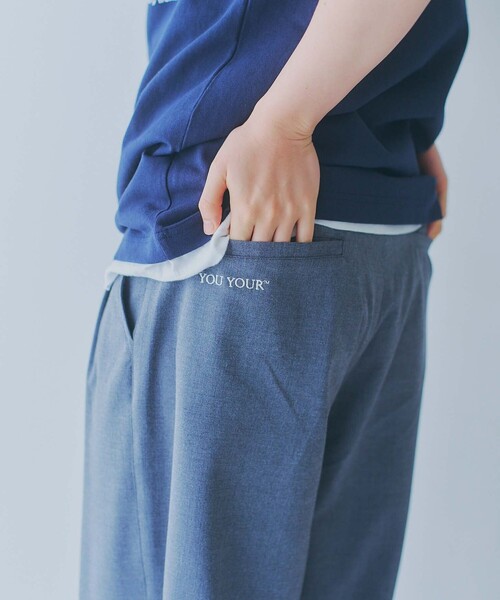 スラックス 限定展開 YOU YOUR/ユーユアー ワンポイントロゴ バルーンシルエット ワイドスラックス メンズ レディース | FREAK'S STORE | 23