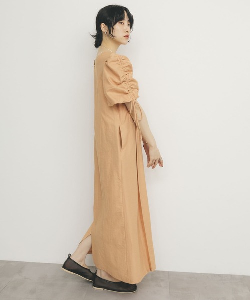 KBF ワンピース 「2サイズ展開」ドロストスリーブワンピース