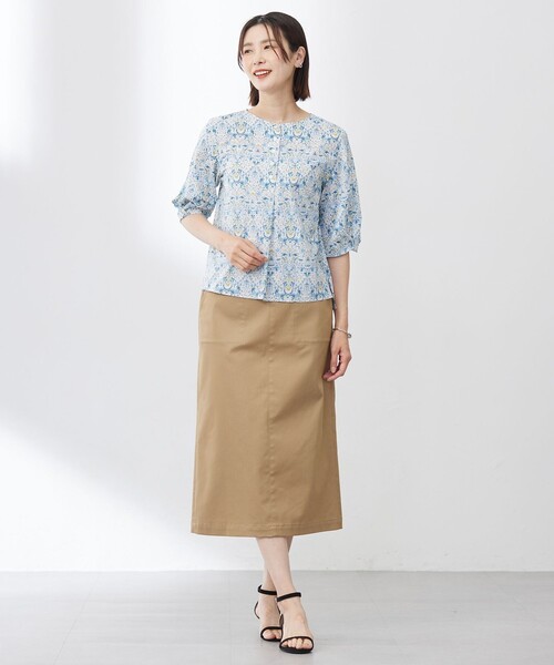 ブラウス シャツ 「洗える」LIBERTY ボートネック ブラウス レディース ブラウス シャツ 「洗える」LIBERTY ボートネック レディース