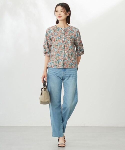 【洗える】LIBERTY ボートネック ブラウス ブラウス シャツ 「洗える」LIBERTY ボートネック レディース