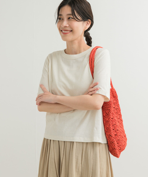 URBAN RESEARCH DOORS tシャツ コットンリネン5分袖Tシャツ