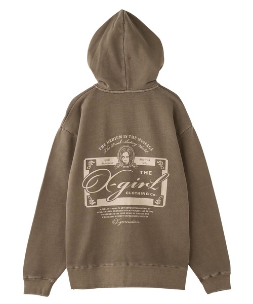 X-girl FACE PIGMENT DYED ZIP UP パーカー FACE PIGMENT DYED ZIP UP SWEAT HOODIE – calif（カリフ）公式