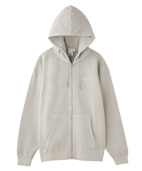 X-girl パーカー PIGMENT DYED FACE LABEL ZIP UP SWEAT HOODIE