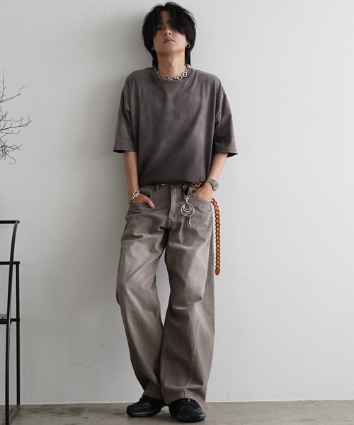 「WYM LIDNM」 半袖Tシャツ M グレー メンズ