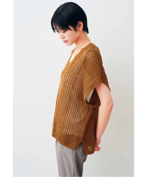 IEDIT（イディット） メッシュニット＆接触冷感タンクトップのベスト 
