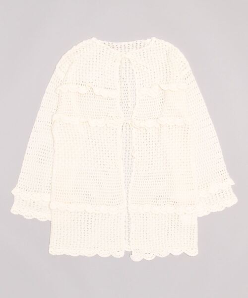 「BEAMS BOY」 ニットカーディガン ONE SIZE ホワイト レディース