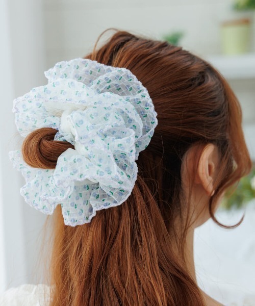 ＊大幅お値下げ＊コンプレックスビズ　ヘアシュシュ　フルブルームフラワー　水色 flower シュシュ ビッグフラワーシュシュ : ZOZOTOWN Yahoo!店 - 通販