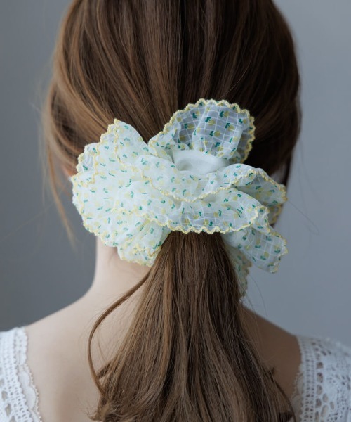 ＊大幅お値下げ＊コンプレックスビズ　ヘアシュシュ　フルブルームフラワー　水色 flower シュシュ ビッグフラワーシュシュ : ZOZOTOWN Yahoo!店 - 通販