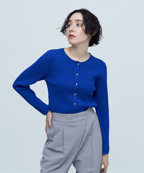 「NOLLEY'S Sophi」 ニットカーディガン 38 ロイヤルブルー レディース