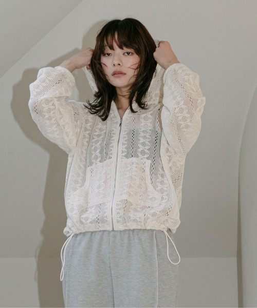 PILIT パーカー クロシェ風レースパーカー レディース : ZOZOTOWN