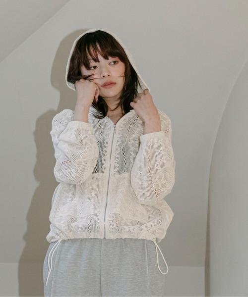 PILIT パーカー クロシェ風レースパーカー レディース : ZOZOTOWN