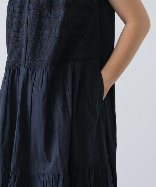 かぐれ　フロント刺繍ノースリーブワンピース　サイズ1 タグ付新品 2サイズ展開』フロント刺繍ノースリーブワンピース（ワンピース