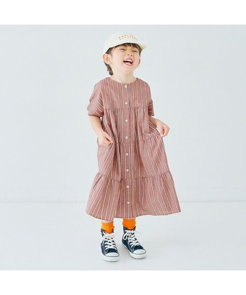 「p.premier」 「KIDS」半袖ワンピース 120 レッド キッズ_画像2