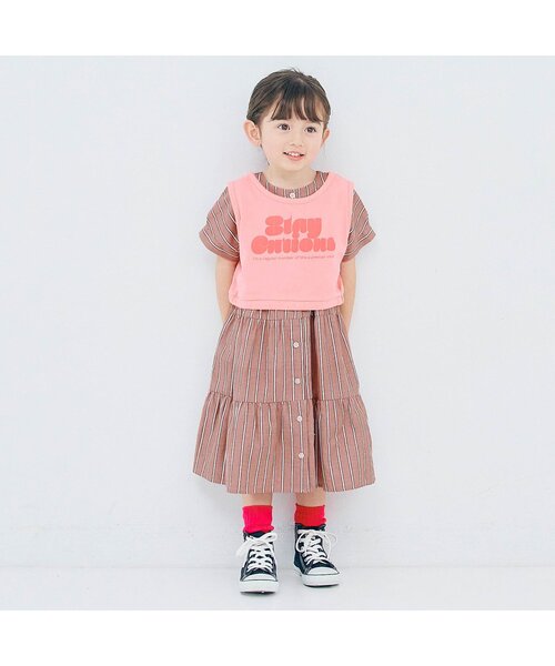 「p.premier」 「KIDS」半袖ワンピース 120 レッド キッズ_画像3