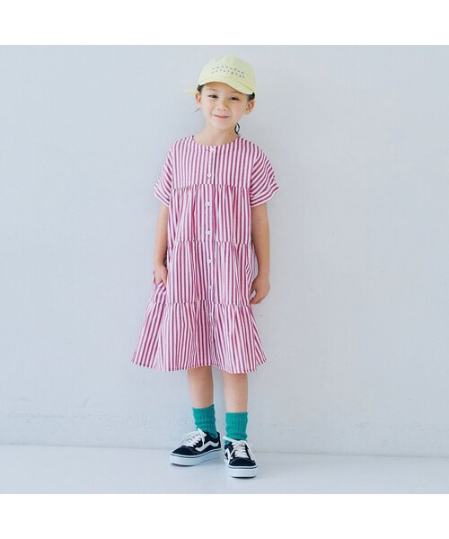 「p.premier」 「KIDS」半袖ワンピース 120 レッド キッズ_画像9