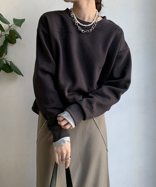 DouDou（ドゥドゥ） スウェットカットソー FREE ダークグレー