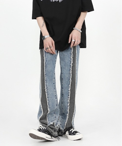 「ARULE」 加工デニムパンツ X-LARGE ブルー メンズ