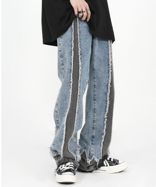 「ARULE」 加工デニムパンツ X-LARGE ブルー メンズ