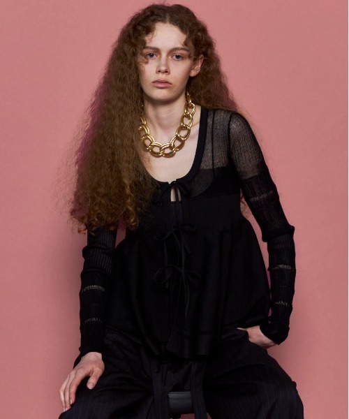 MAISON SPECIAL（メゾンスペシャル） カーディガン Sheer Peplum