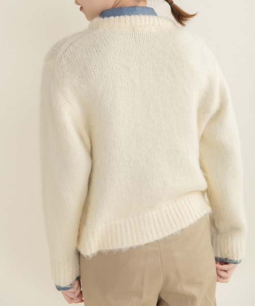 CHILD WOMAN 花モチーフ起毛インターシャプルオーバー 花モチーフ起毛インターシャプルオーバー（ニット/セーター）｜CHILD