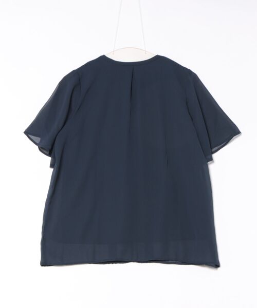 「alotta」 半袖ブラウス LL ネイビー レディース_画像2