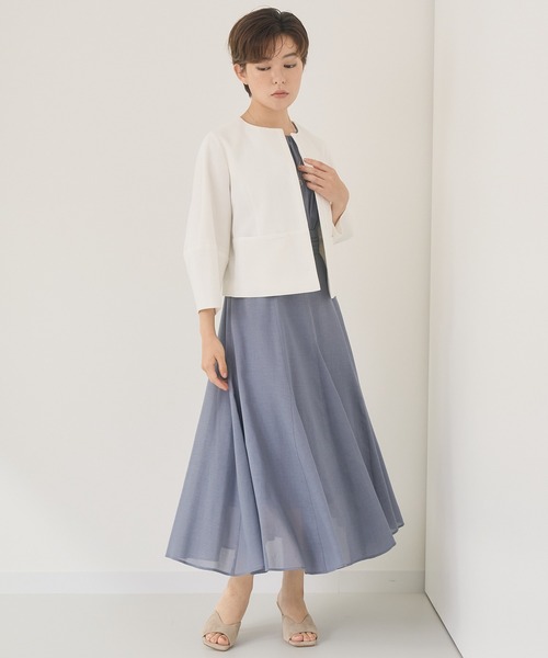 Yahoo!オークション - 「ANAYI」 ノーカラージャケット 36 ホワイト レ