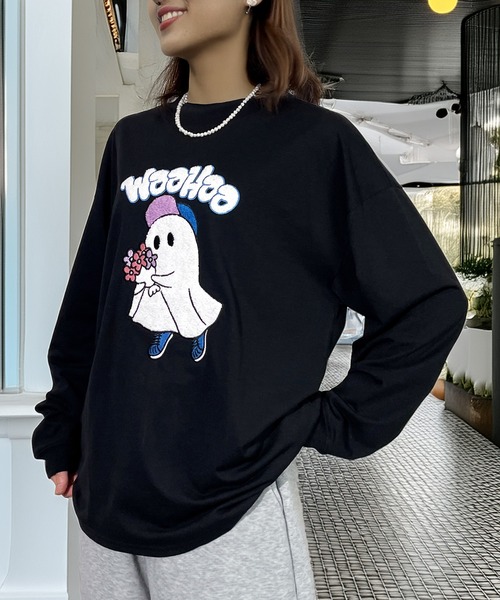 Candlestick tシャツ ゆったり 着やすい ゴースト サガラ刺繍 ロンT