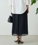 ワイドパンツ パンツ NEWシワシフォンギャザ...の詳細画像3
